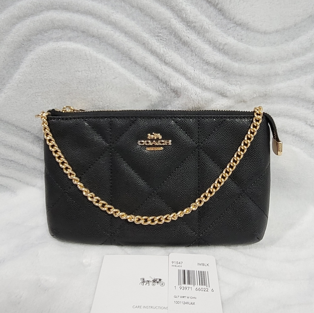 ❌SOLD❌ Coach Large Caviar Quilted Wristlet  91547